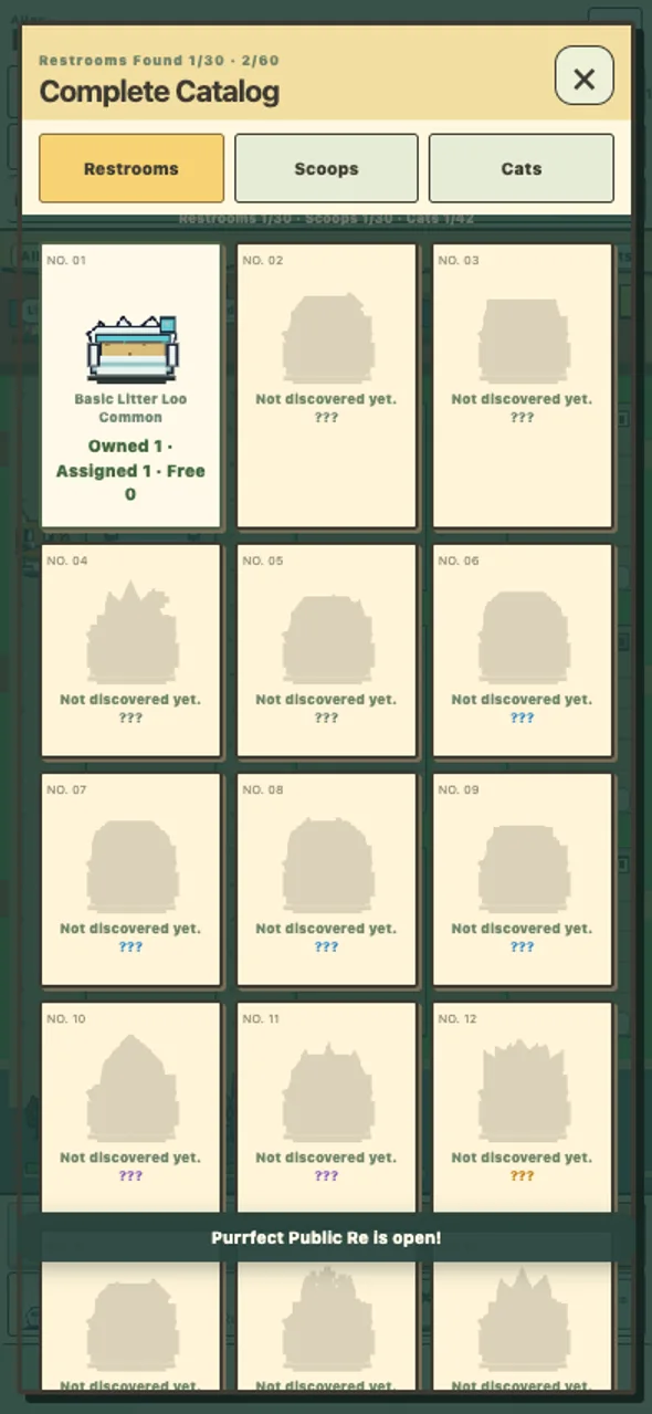 Cat collection · English UI